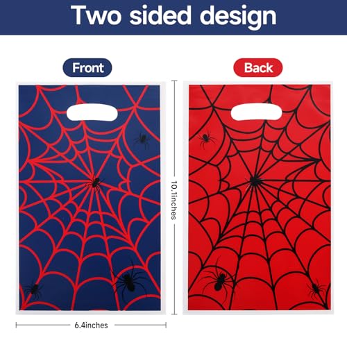 40-Piece Spider Web Party Favor Bags, Red & Blue Treat Gift Bags