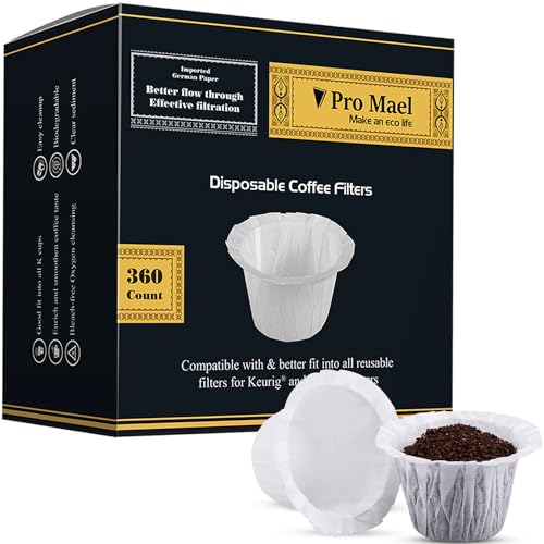 360 Count Disposable Paper Coffee Filters for Reusable Single Serve Pods