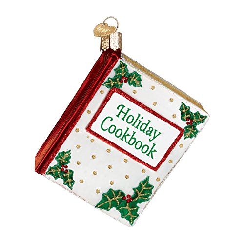 Christmas Cookbook Tree Ornament - Holiday Hand-Painted Glass Decoration (Variation of THIS listing)