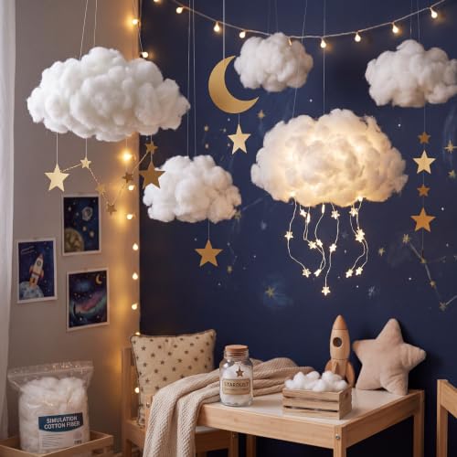 Fluffy Artificial Snow Fiber Blanket for Christmas & Village Decor (2 Bags)