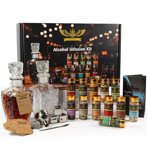 DIY Alcohol Infusion Kit for Whiskey, Gin, Vodka & Rum - Natural Flavors, Perfect Gift