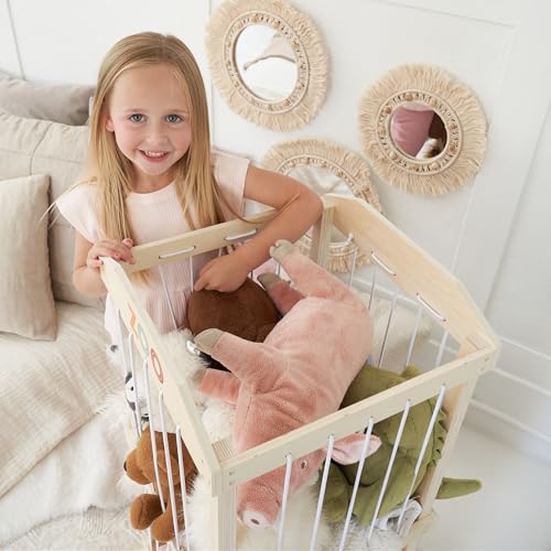Wooden Stuffed Animal Storage Organizer for Kids Playroom and Nursery