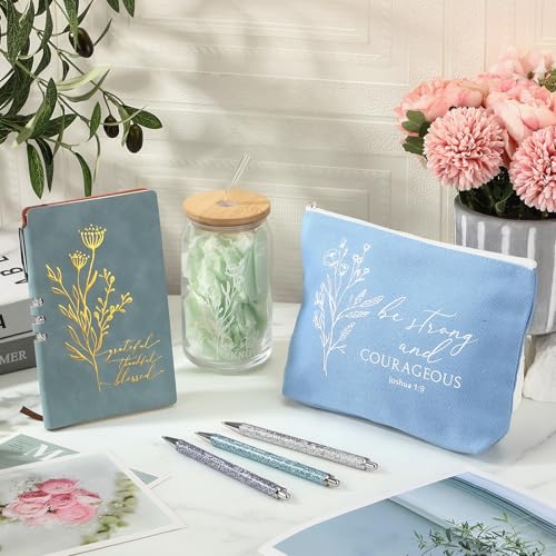 Funnymoom 6-Piece Blue Pastor Gift Set Tumbler, Journal & Pens | 17oz Each