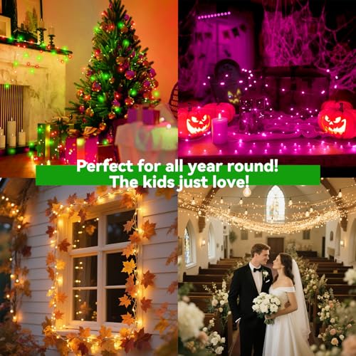 Color Changing LED Fairy Lights - 66ft 200 LED Plug-In String Lights
