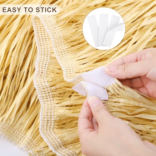2-Pack Hawaiian Luau Grass Table Skirts, 108 x 30 Inch Tropical Fringe Decor