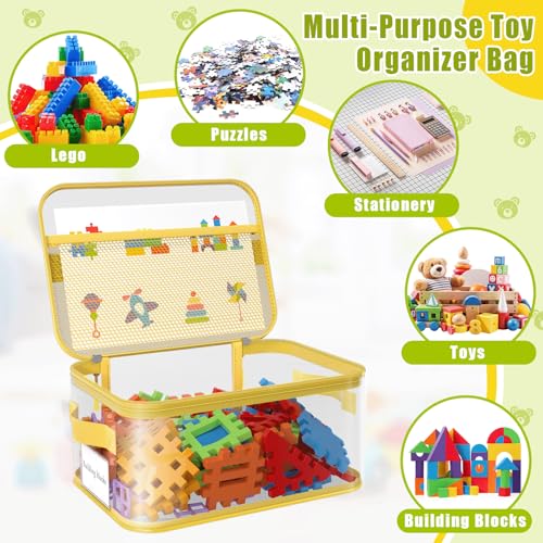 Clear Toy Storage Bags with Zipper & Handles - 8 Pack PVC Organizers