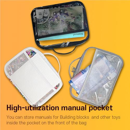 Clear Toy Storage Organizer Bags - 4 Pack PVC Case for Building Blocks