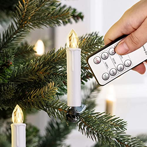 JOSU 4 PCS Window Candles + 12PCS Christmas LED