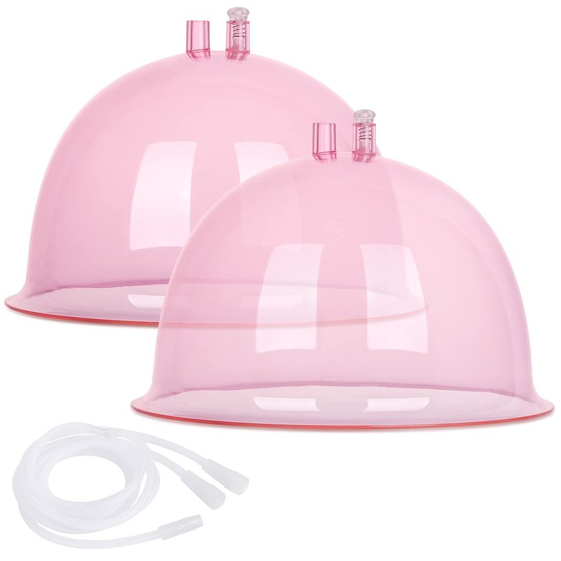 Titoe Buttocks Vacuum Cups 230mL Vacuum Therapy Cupping Machine Accessories Butt Suction Cups with Y-Hose,A Pair