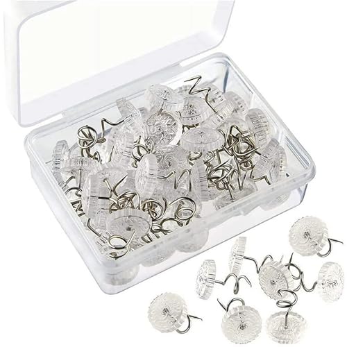 Clear Twist Pins for Bedskirts and Slipcovers - 0.5 Inch Upholstery Tacks