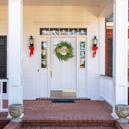 24-Inch Artificial Norfolk Pine Wreath for Front Door Holiday Decor