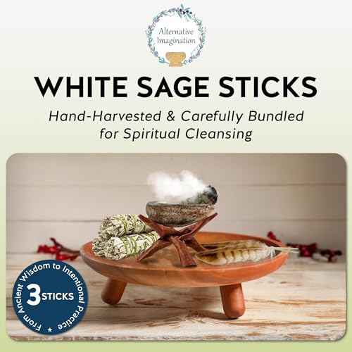White Sage Smudge Stick Set - 3-Pack of 4-Inch Bundles for Home Cleansing