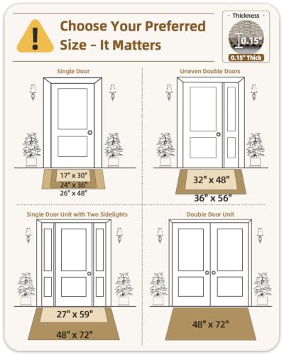 Low-Profile Indoor Door Mat 24"x36" - Absorbent & Non-Slip Entrance Rug