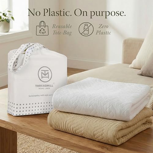 King Size Jacquard Cotton Coverlet Blanket - 106x92 in, Lightweight