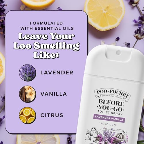 Pocket Travel Toilet Spray Odor Eliminator with Essential Oils (3-Pack, 1 oz)