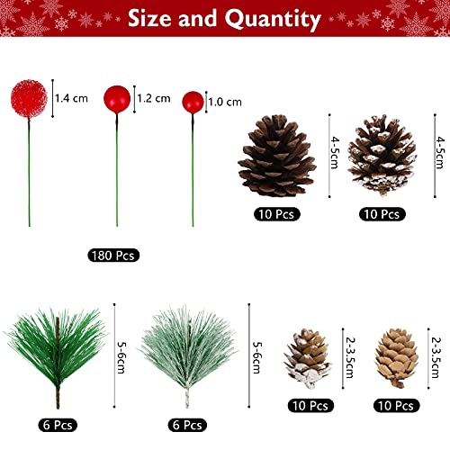 Fovths Christmas Pine Cone & Berry Decor Set - 232 Pieces for Holiday Crafts & Wreaths (Variation of THIS listing)