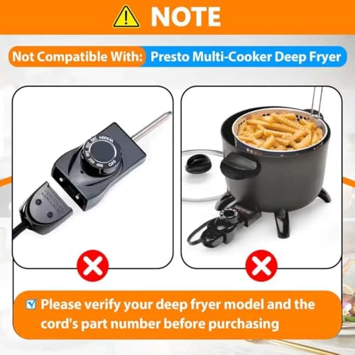 Magnetic Power Cord for Electric Deep Fryers, 120V 15A Replacement Cable