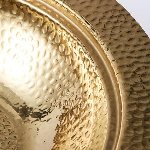 10-Inch Hammered Gold Offering Plate for Church Tithes and Donations