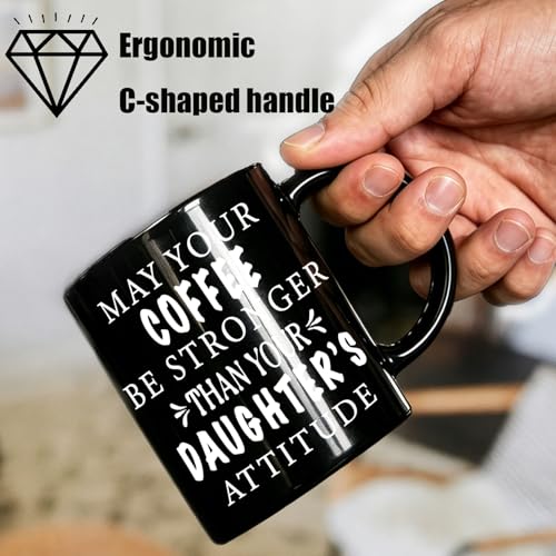 JUUNMAOO Dad Gifts Mug Black 11oz Funny Father's Day Coffee Mug from Daughter