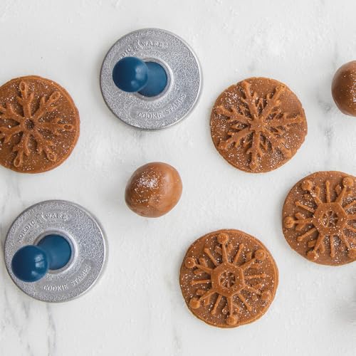 Nordic Ware Snowflake Cookie Stamps Set of 3 - Cast Aluminum Biscuit Maker