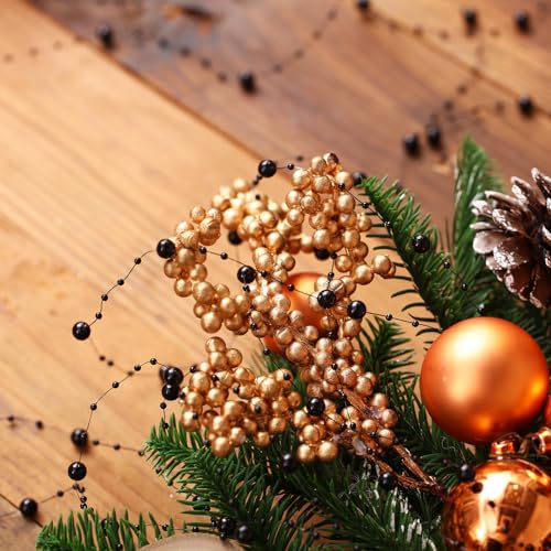 65.6Ft Black Pearl Bead Garland, Artificial Beaded String for Crafts & Decor