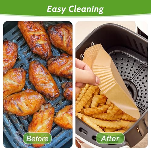 360 Pack 8 Inch Square Air Fryer Liners - Non-Stick Disposable Parchment Paper