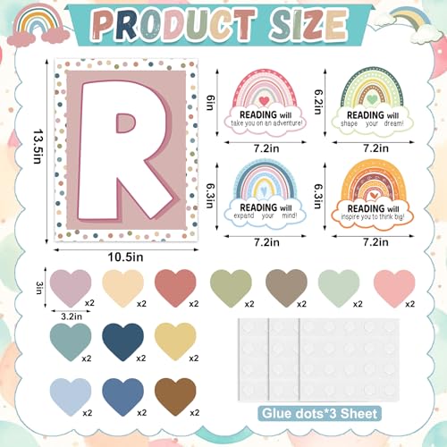 Boho Reading Corner Bulletin Board Set - 32-Piece Classroom Decor Kit