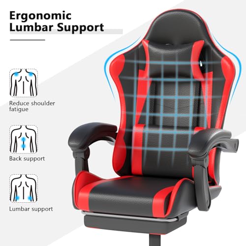 Ergonomic Gaming Chair with Footrest, High Back Office Desk Chair