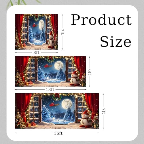 Leyiyi 7x8ft Christmas Garage Door Banner Decorations Santa Gifts Rustic Window