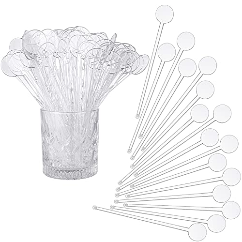 Marsui 240 Pack 7'' Clear Cocktail & Drink Stir Sticks - Disposable Barware