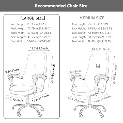 Universal Stretch Desk Chair Cover with Arm Covers - Black