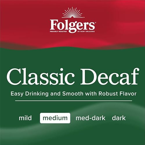 Folgers Decaf Coffee, Ground Coffee, Classic Medium Roast, 19.2 Ounce Canister