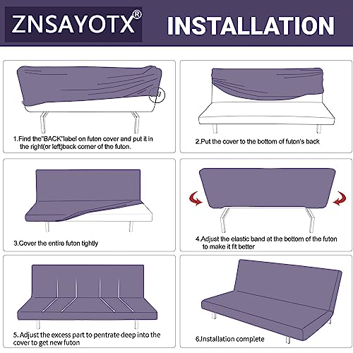 Stretch Fit Futon Cover 67"-82" Armless Sofa Slipcover - Dark Grey
