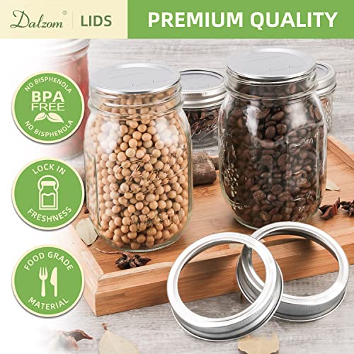 Regular Mouth Canning Lids and Rings (24 Pack) - Airtight Mason Jar Lids