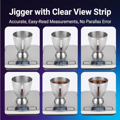 FdcLixuvol 6 Oz Stainless Steel Cocktail Jigger with Graduated Measurements