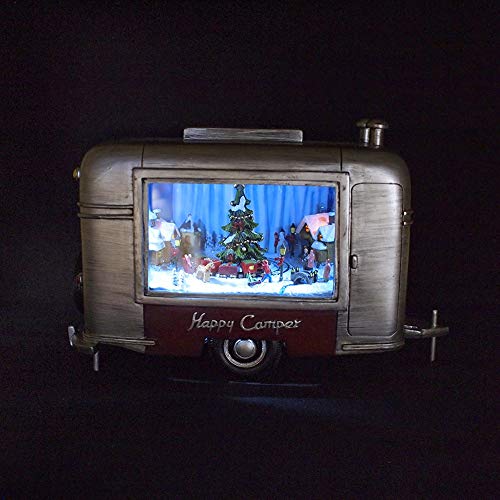 Roman Inc. Christmas Snow Globe with LED Lantern and Holiday Figurines, 6-Inch
