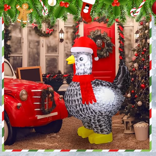Ceenna 5ft Lighted Christmas Inflatable Luhua Chicken Decor - Indoor Outdoor Festive Yard Decor