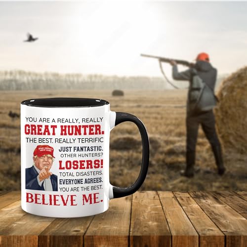Hunting Gift Mug 11oz - Black Ceramic Hunting Lover Gift for Men