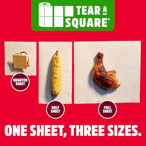 Brawny Tear-A-Square 3-Ply Paper Towels, 6 Double Rolls