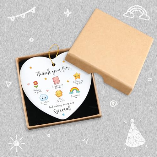 Personalized Teacher Appreciation Heart Ornament - Christmas Keepsake Gift for Educators