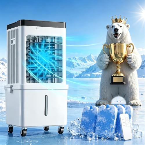 Portable Evaporative Swamp Cooler 4.2Gal Tank with Remote