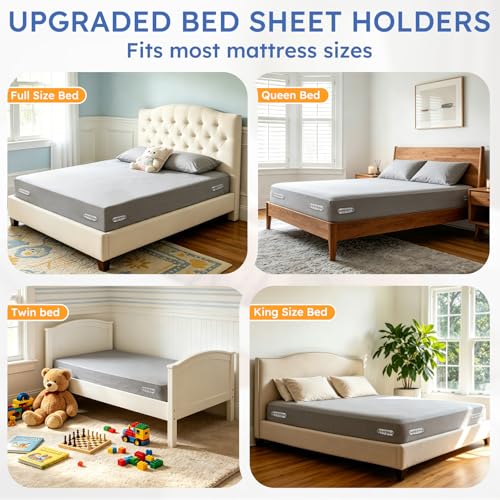 Heavy Duty Bed Sheet Holders - 4 Pack Corner Fasteners