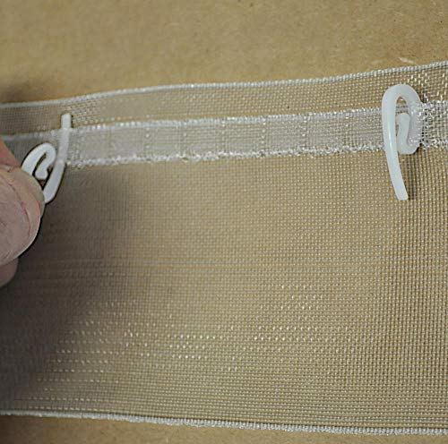 Wave Fold Curtain Tape and Hooks Set - 10 Yards Tape with 100 Hooks