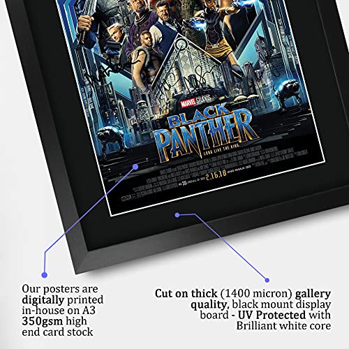 Black Panther Chadwick Boseman Movie Poster 16x12 Frame Signed Autograph Gift