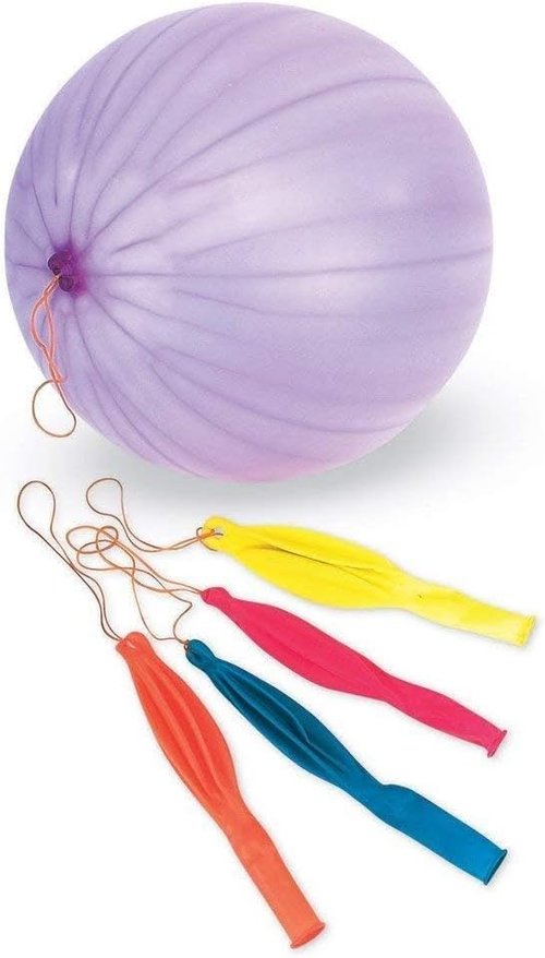 Fun-Filled Balloons Neon Punch Balls - 12-Piece Set with Rubber Band Handle | Assorted Colors, 18-Inch