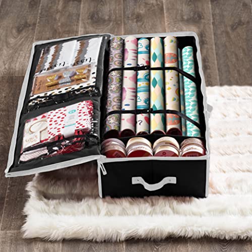 Wrapping Paper Storage Organizer for 24 Rolls, 40-Inch Waterproof Oxford