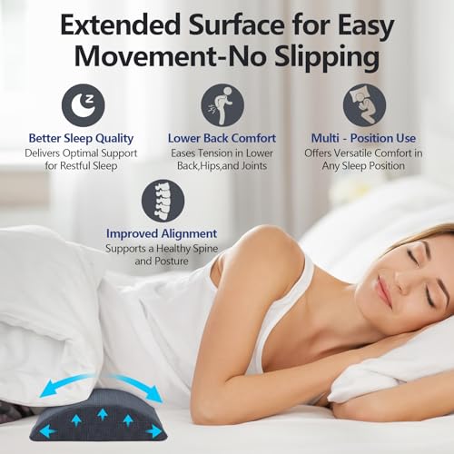 Memory Foam Lumbar Support Pillow for Lower Back Pain Relief