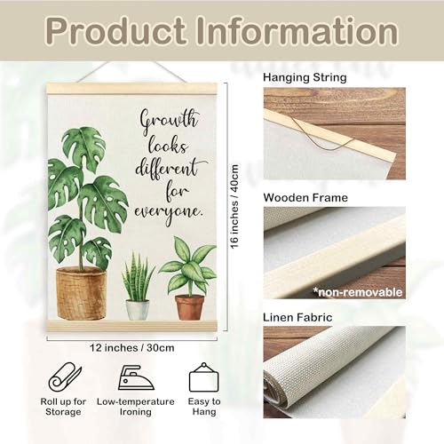 TLESKE Mental Health Wall Art Poster with Wood Hanger Frame 12x16