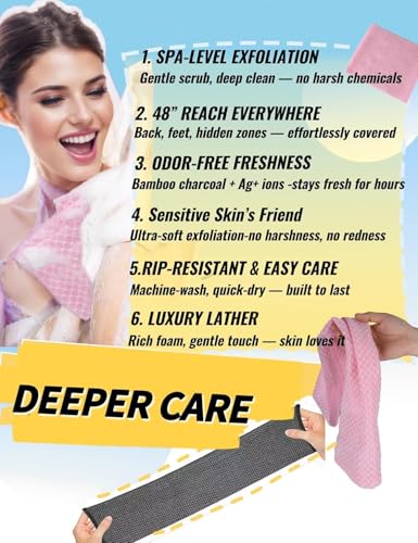 Pink Blissal Exfoliating Shower Towel 48