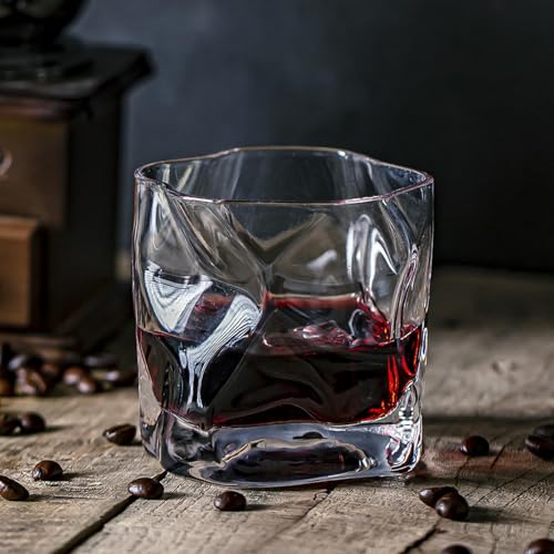 300ml Japanese Transparent Square Water Cup - Retro Irregular Shape & Household Use